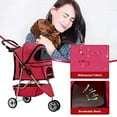 thumbnail image 5 of Dog Stroller Pet Stroller Cat Stroller for Medium Small Dogs Foldable Travel 3 Wheels Waterproof Puppy Stroller,Red, 5 of 5