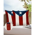 thumbnail image 6 of Pack of 2 Outdoor Pillow Covers, Puerto Rico Flag, Patriots, Palm Leaves Waterproof Square Throw Pillowcase Cushion Decorative Pillow Covers for Couch Patio Tent, 18x18 in, 6 of 6