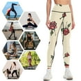 thumbnail image 4 of High Waisted Leggings for Women Regular & Plus - No See Through Tummy Control Cycling Workout Yoga Pants without Pockets Rose Pattern XL, 4 of 6