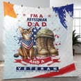 thumbnail image 4 of I'm a Abyssinian Dad and a Veteran, Nothing Scares me Happy Father's Day Quilt Blanket Cat Lover Kitten Owner Gifts Cozy Comforter Throw Blanket - 00006, 4 of 5