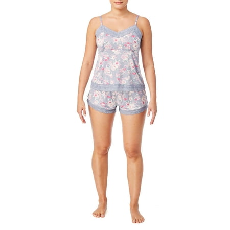 Jessica Simpson Women's and Women's Plus Cami and Shorts, 2-Piece Sleep Set
