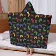 thumbnail image 5 of Colorful Games Text Black Pattern Hooded Bath Towel，60"x35" for Ages 3 To 12 Kids, Quick Dry Lightweight Soft Microfiber Hood Beach Towel Cover Up for Kids, 5 of 7