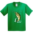 thumbnail image 3 of Inktastic Leaping Bass Fish Youth T-Shirt, 3 of 5