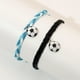 thumbnail image 1 of 2pcs/set Pulseras De Encanto De Fútbol Ajustables Negras Y Azules Para Favores De Fútbol Hilo De Cera Hecho A Mano Regalo Para Mejores Amigos Accesorios Para Niños, 1 of 3