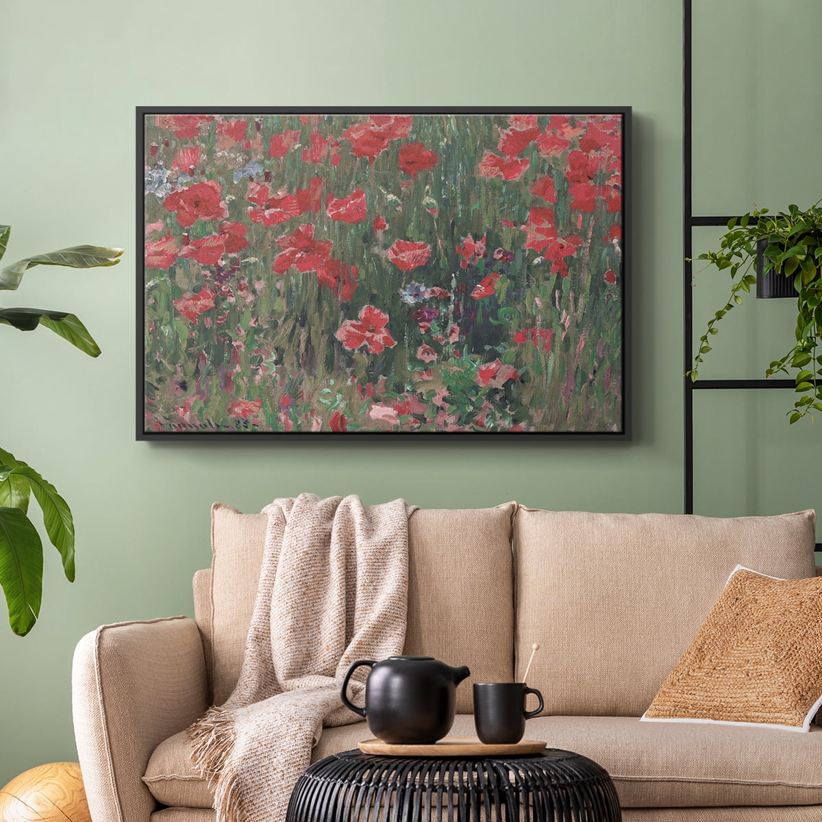 Vintage Botanical Print-XCIX By Wexford Home Framed in Black Wood Gallery Wrapped Canvas 17 in. x 25 in.