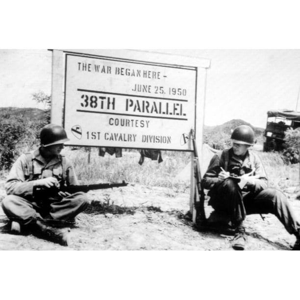 Korean War American Troops At 38th Parallel History 36 X 24 Walmart Com Walmart Com
