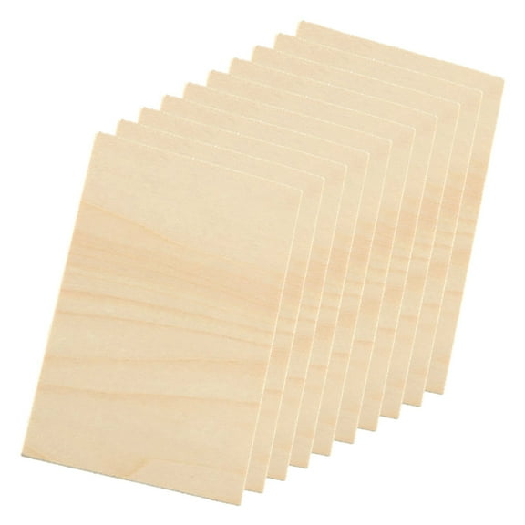 PBPBOX 10Pcs Wood Craft Supplies Wood Panel Boards for DIY Painting Beige Decoration for Craftsmen