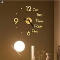 thumbnail image 6 of PULLIMORE 3D DIY Wall Clock Stickers Frameless Modern Silent Watch Mirror Surface Wall Decorations for Home Office Living Room Bedroom (Black), 6 of 10