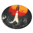 thumbnail image 5 of Cauagu 36" Christmas Tree Skirt Retro Space Rocket Launch Pattern Christmas Tree Decorations Tree Mat for Xmas Decorations Occasion Holiday Home Decor -36", 5 of 7