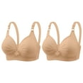 thumbnail image 1 of Yuyuzo 2PCS Plus Size Bras for Women Wireless Push up Breathable Full Support Seamless Everyday Bra, 1 of 7