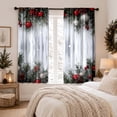 thumbnail image 4 of 2Pcs Christmas Sheer Curtains Winter Holiday Printed Window Curtain Rod Pocket Light Filtering Curtain Panels For Living Room Bedroom(Silver-29.53"×65.35"), 4 of 4