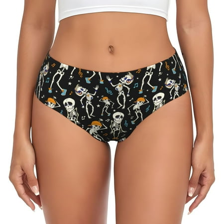Womens Underwear  Dancing Skeleton Party No Show Seamless Underwear  Soft Comfy Stretch Panties  Hipster Ladies Panties Bikini Underwear Briefs