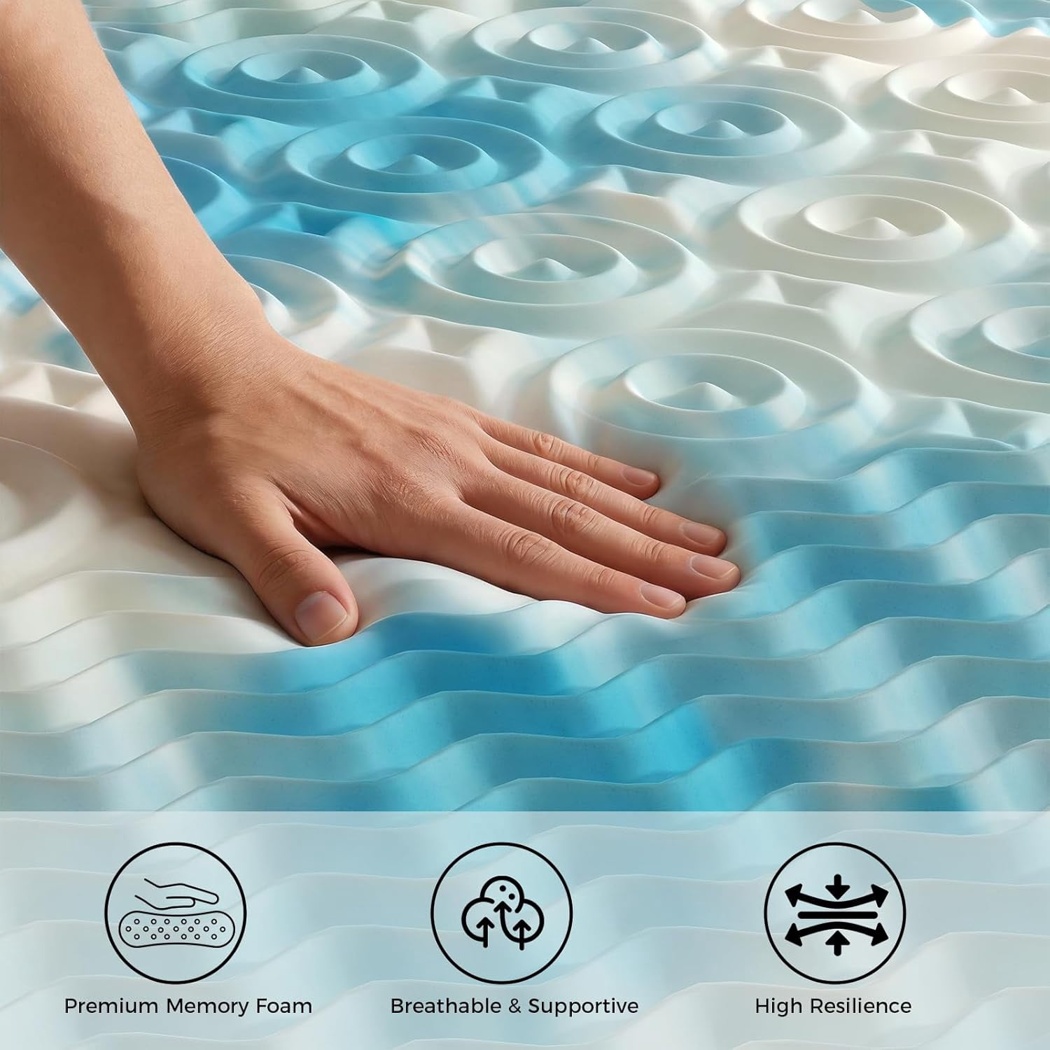 2 inches Full Size Gel Memory Foam Mattress Topper,Pressure Relief for Back Pain