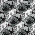 thumbnail image 2 of Zelouf Kikyo Puff Print Scuba  , Sewing, DIY, Crafts Fabric by the Yard, Black/turquoise, 5 Yard, 2 of 3