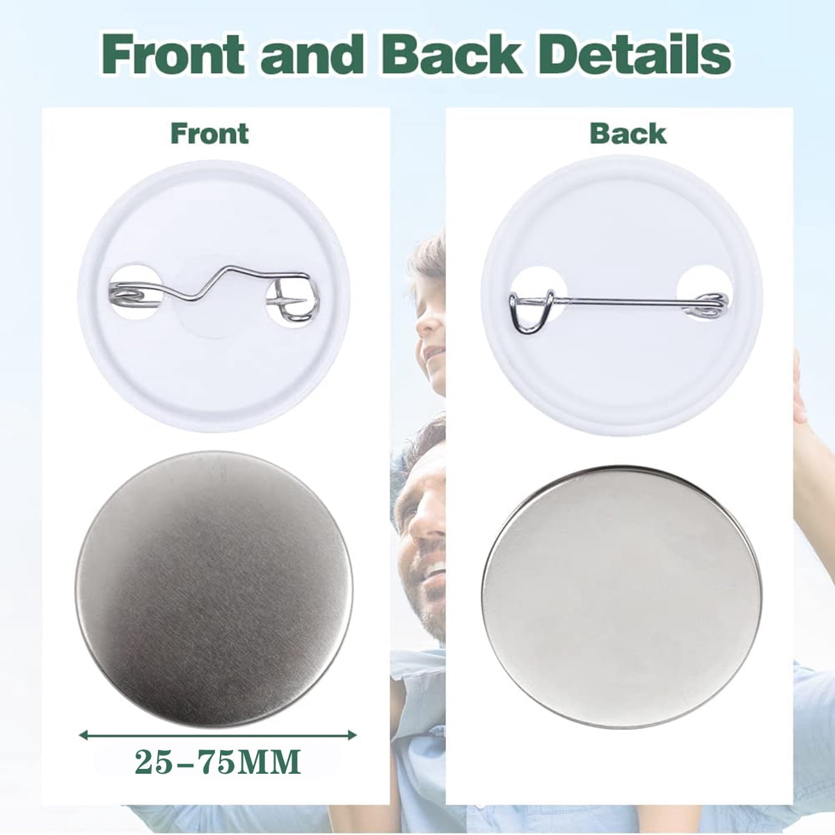 100Pcs Blank Badge Button Parts, DIY Pin Badges Set Button Maker Parts for Badge Press Machine ,Beginner-Friendly