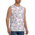 thumbnail image 2 of Kdxio Purple Rabbit for Men's Muscle T-shirt,Sleeveless for Workout Running Athletic Gym Lounge Casual, 2 of 7