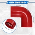 thumbnail image 6 of Unique Bargains 80mm 3.15" ID 90 Degree Elbow Coupler Silicone Hose Intercooler Tube Universal for Car Engine Red, 6 of 6