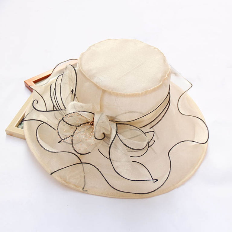 SPRING PARK Women Foldable Wide Brim Kentcky Derby Church  display picture 2