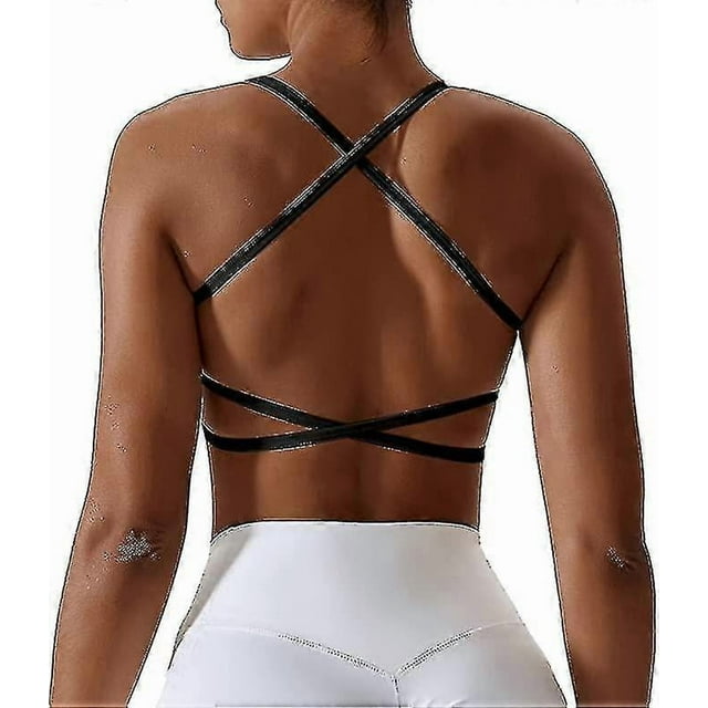 Women's Workout Sports Bras,backless Sports Bra,push Up Bra, Crossback Sports Bra, Without Underwire For Yoga, Gym