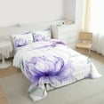 thumbnail image 3 of Castle Fairy 3-Piece Full Size Comforter Set - Chic Purple Flower Botanical Plants Print, 3 of 8