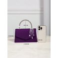 thumbnail image 5 of RUMANLAND Women's Purple Velvet Evening Clutch Purse Rhinestone Handle Crystal Tassel Party Handbag, 5 of 6