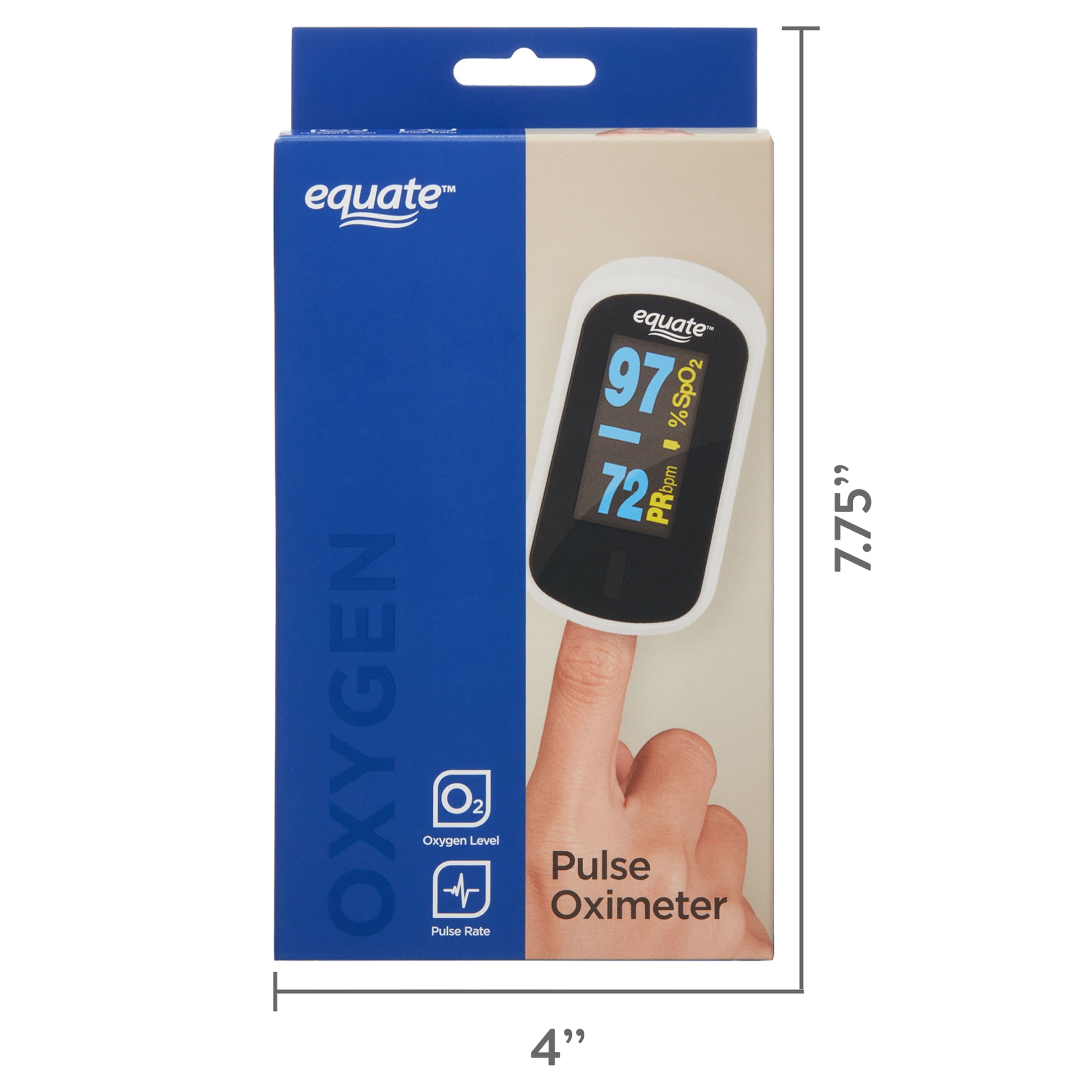 Equate Fingertip Pulse Oximeter, Heart Rate Monitor and SpO2 Levels