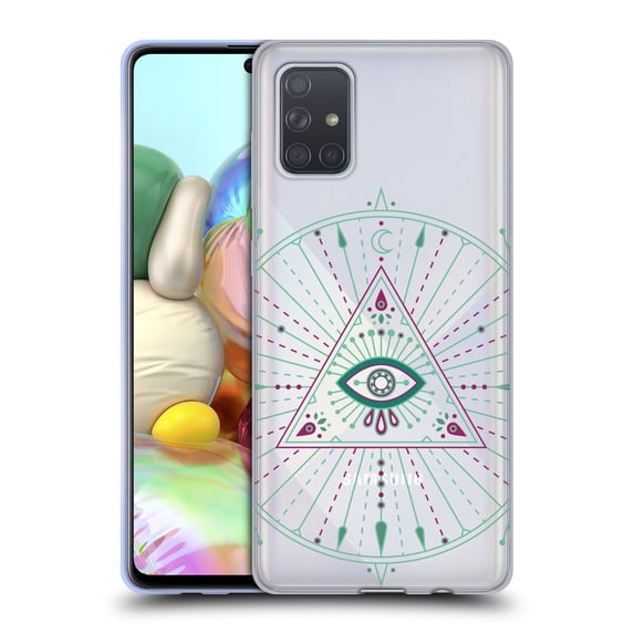 Head Case Designs Officially Licensed Cat Coquillette Evil Eye Green Purple Mandala Soft Gel Case Compatible with Samsung Galaxy A71 (2019)