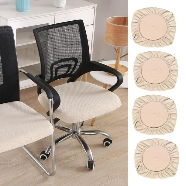 4 Piezas Jacquard Comedor Silla Para Asientos Escritorio ficina Silla Asiento Funda Antideslizante Beige_M Macarena Funda de asiento de silla de comedor