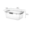 Sterilite 20 Qt HingeLID Storage Box Plastic, Flat Gray, Set of 6