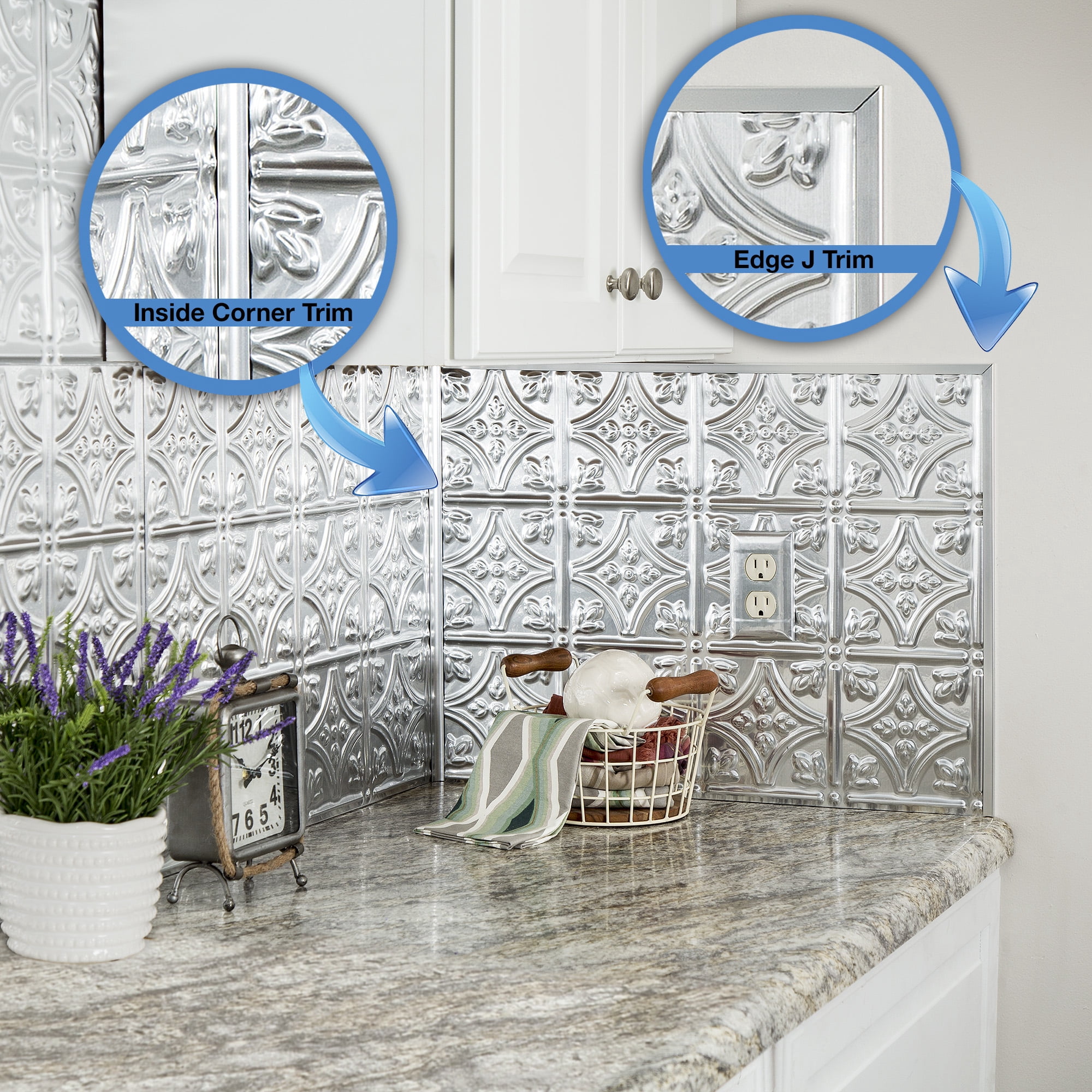 FASÄDE Large Profile Backsplash Accessory Kit in Brushed Aluminum
