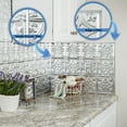 thumbnail image 6 of FASÄDE Quilted Decorative Vinyl Backsplash 15 sq ft Kit in Crosshatch Silver, 6 of 7