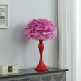 thumbnail image 5 of HomeRoots 24" Glam Hot Pink Feather and Red Table Lamp, 5 of 7