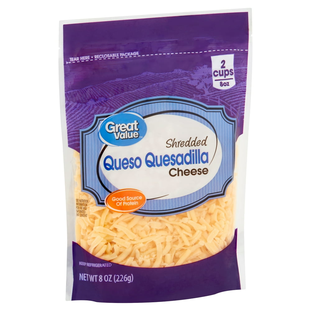 Great Value Shredded Queso Quesadilla Cheese, 8 oz