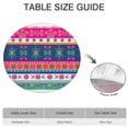 thumbnail image 6 of Fitted Round Table Cover Boho Floral Motif, Elastic Hem for 52-56 Inch Tables, Machine Washable Fabric for Dining Patio Party, 6 of 7