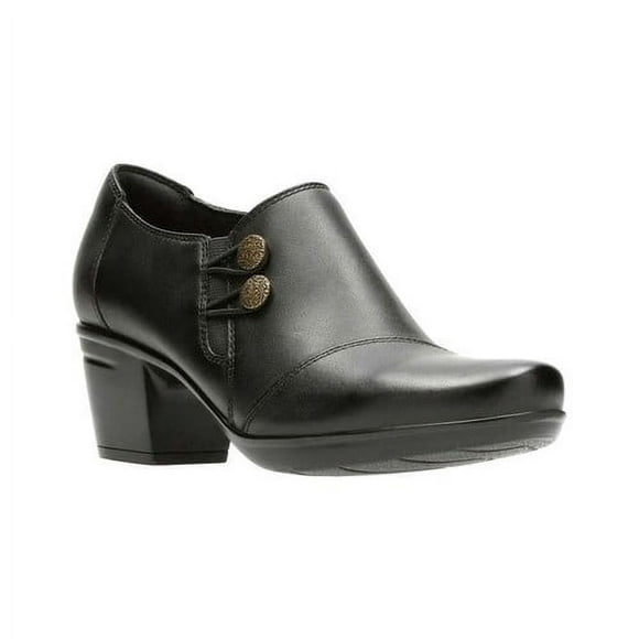 Clarks Women's Emslie Warren Slip-on Loafer,Black Leather,8 N US