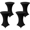 thumbnail image 1 of 4 Pack Black Cocktail Spandex Table Covers Fitted Highboy Table Covers, High Top Round Cocktail Tablecloth 32x43 Inch For Outdoor Wedding Banquet Part, 1 of 4