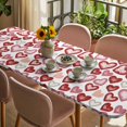 thumbnail image 3 of Valentine's Day Table Cloths for 8 Foot Rectangle Tables, Pink Red Love Heart Abstract Art Romantic Patio Waterproof Elastic Fitted Tablecloths, Washable Rectangular Table Cover for Camping, 3 of 8