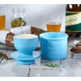 thumbnail image 6 of Butter Bell® Crock – Café Retro Sky Blue Ceramic Butter Holder with Lid, Keeper for Spreadable Butter, 6 of 9