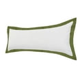thumbnail image 5 of LR Home Ox Bay Hand-Woven White/Green Bordered All-Natural Cotton Pillow Cover, 5 of 8