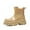 Khaki, variant on Fashionable Japanese Style Platform Ankle Rain Boots for Women - Solid Color Rubber Shoes with Thick Sole