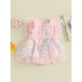 thumbnail image 3 of Suealasg Newborn Baby Girl Outfits Butterfly Ruffle Lace Romper Jumpsuit Bodysuit 1st Birthday Photoshoot Dress Summer Clothes, 3 of 9