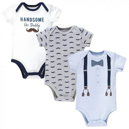 UPC: 0660168727241 | Little Treasure Baby Boy Cotton Bodysuits 3pk  Handsome Like Daddy  0-3 Months