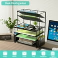 thumbnail image 2 of MEHOOM 6 Tier Desk Organizer, Desk Accessories with Pen Holder & Drawer & 2 Tilted File Sorter, File Organizer for Office, 2 of 8
