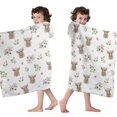 thumbnail image 4 of White Highland Cow Flower Pattern Hooded Bath Towel，60"x35" for Ages 3 To 12 Kids, Quick Dry Lightweight Soft Microfiber Hood Beach Towel Cover Up for Kids, 4 of 7