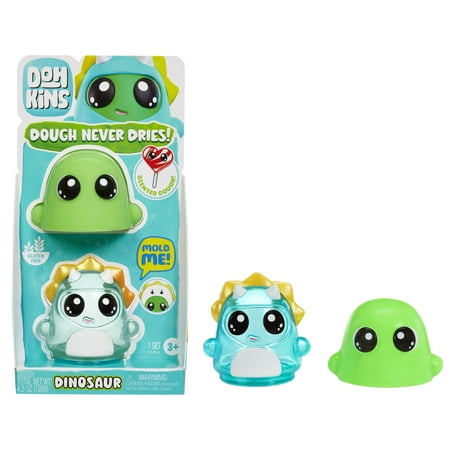 DohKins Dino Single Pack Character - Scented Dough that Never Dries, Ages 3+