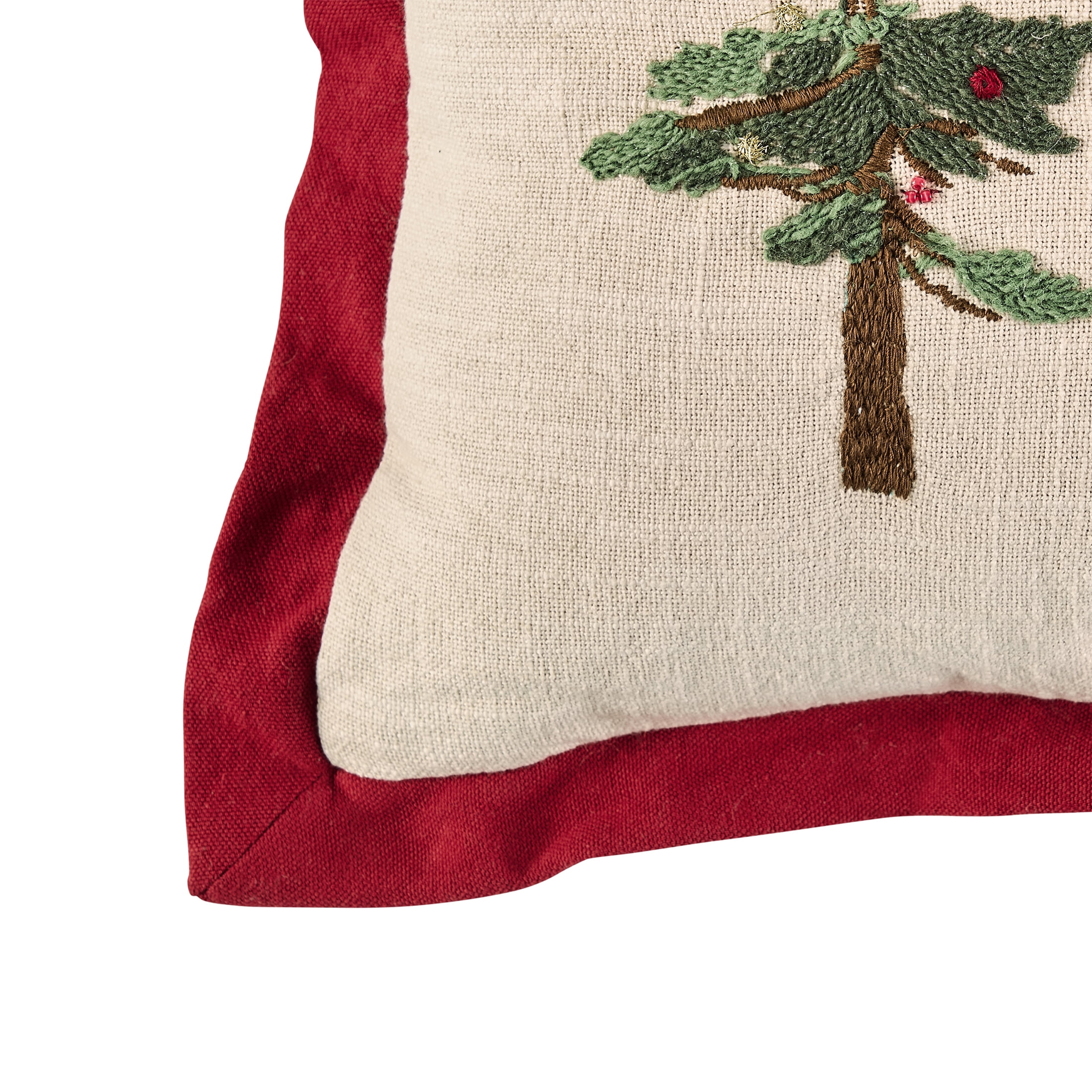 Better Homes & Gardens Embroidered 14x20 Holiday Trees Throw Pillow, Red