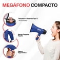 thumbnail image 3 of Megáfono Altavoz Portátil 20W Pyle, Alerta de Voz y Sirena, Megáfono de 13.7 cm x 21.8 cm, Alcance de Proyección hasta 750 Metros, Incluye Correa para Hombro, Funciona con Pilas, Azul, 3 of 7