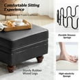 thumbnail image 5 of 27" Square Ottoman Coffee Table Faux Leather Lift Top Storage Footrest Stool Bedroom Living Room Black, 5 of 7