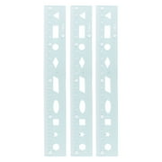 Uxcell 3pcs Unbreakable Flexible Rulers 20cm PVC Shatterproof Folding Plastic Ruler with Wavy Lines, Blue