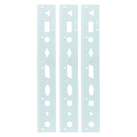 Uxcell 3pcs Unbreakable Flexible Rulers 20cm PVC Shatterproof Folding Plastic Ruler with Wavy Lines, Blue